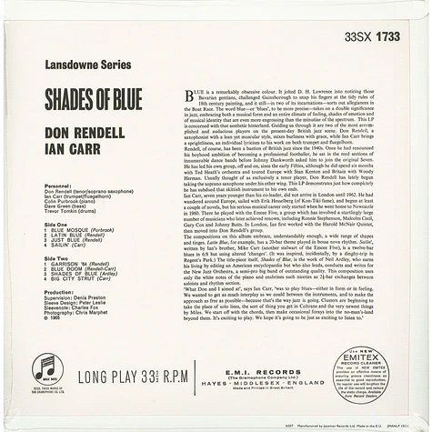 The Don Rendell / Ian Carr Quintet - Shades Of Blue