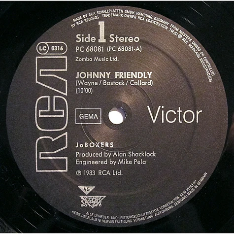 JoBoxers - Johnny Friendly