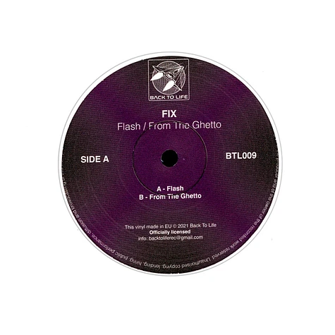 FIX (Orlando Voorn) - Flash / From The Ghetto Black Vinyl Edition