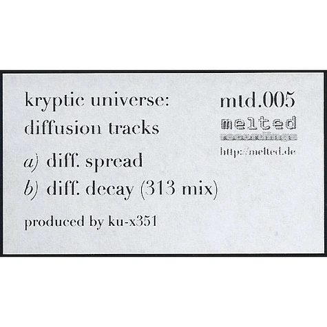 Kryptic Universe - Diffusion Tracks