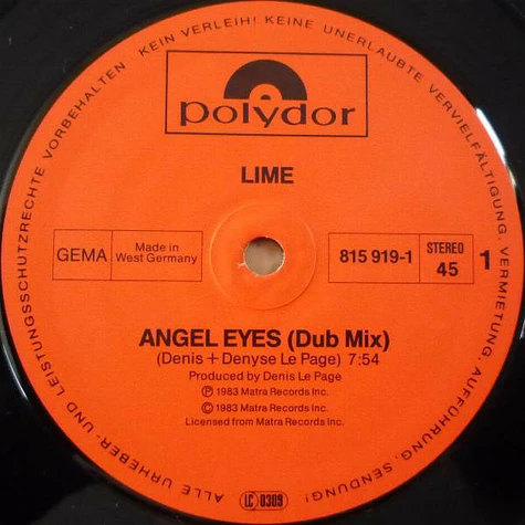 Lime - Angel Eyes (Dub Mix)