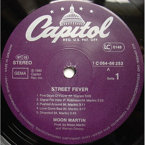 Moon Martin - Street Fever