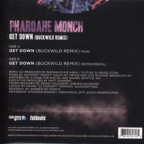 Pharoahe Monch - Get Down Buckwild Remix Translucent Purple Vinyl Edition
