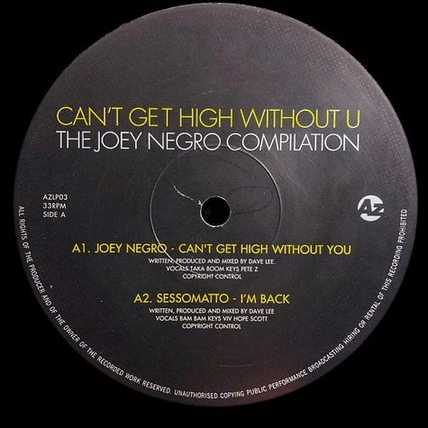 Joey Negro - Can't Get High Without U (The Joey Negro Compilation)