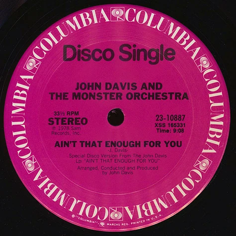 John Davis & The Monster Orchestra - Ain't That Enough For You / A Bite Of The Apple