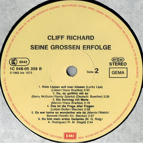 Cliff Richard - Seine Großen Erfolge