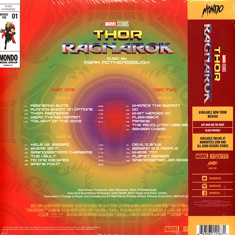 Merk Mothersbaugh - OST Thor: Ragnarok Black Vinyl Edition