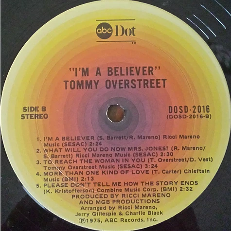 Tommy Overstreet - I'm A Believer