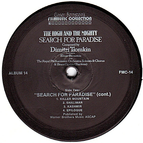 Dimitri Tiomkin Conducted By Elmer Bernstein With The Royal Philharmonic Orchestra & The Royal Philharmonic Chorus & Bruce Ogston - The High And The Mighty / Search For Paradise (Original Motion Picture Soundtracks)