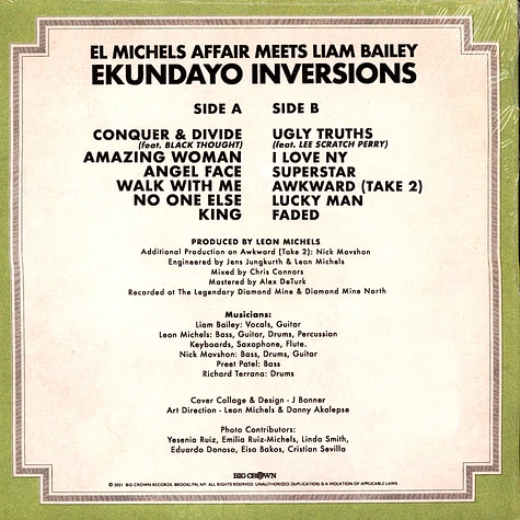 El Michels Affair Meets Liam Bailey - Ekundayo Inversions Aqua Greenery Hand Pour Vinyl Edition