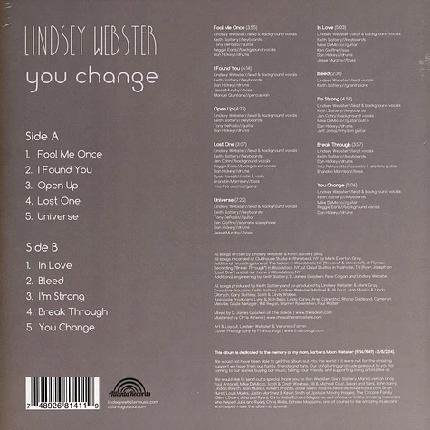 Lindsey Webster - You Change