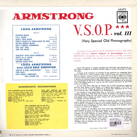 Louis Armstrong - V.S.O.P. (Very Special Old Phonography) Vol. 3