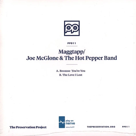 Maggtapp / Joe Mcglone & The Hot Pepper Band - Because You're You / The Love I Lost Blue Vinyl Edition