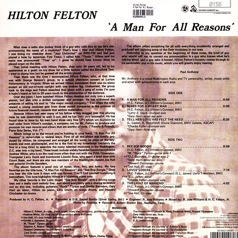 Hilton Felton - A Man For All Reasons Record Store Day 2021 Edition