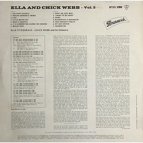 Ella Fitzgerald - Chick Webb And His Orchestra - Ella And Chick Webb 1938/39 Vol. II