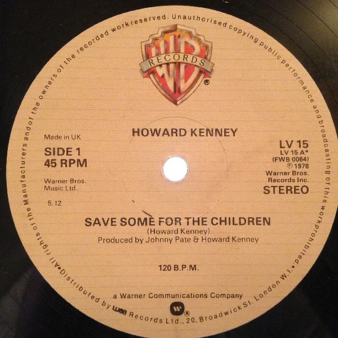 Howard Kenney - Save Some For The Children