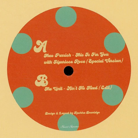 Theo Parrish / Maurissa Rose / The Unit - Special Versions