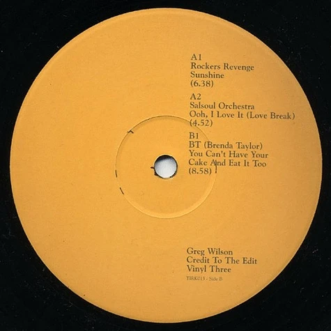 Greg Wilson - Credit To The Edit - Vinyl Three