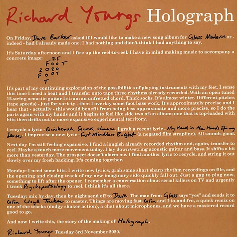 Richard Youngs - Holograph Dark Red Vinyl Edition