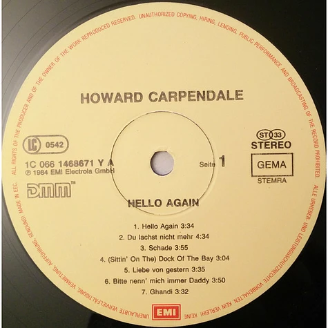 Howard Carpendale - Hello Again