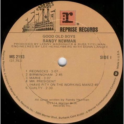 Randy Newman - Good Old Boys