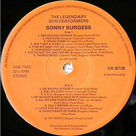 Sonny Burgess - The Legendary Sun Performers