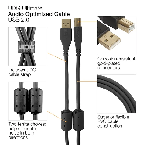 UDG - Ultimate Audio Cable USB 2.0 A-B Straight 3m