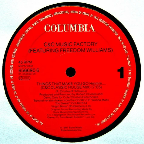 C + C Music Factory Featuring Freedom Williams - Things That Make You Go Hmmm...