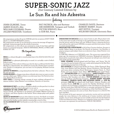 Sun-Ra And His Arkestra - Super-Sonic Jazz Clear Vinyl Edition