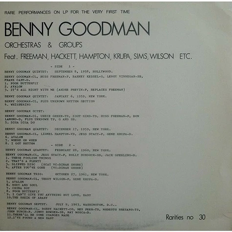 Benny Goodman - Orchestras & Groups