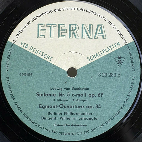Ludwig van Beethoven - Berliner Philharmoniker, Wilhelm Furtwängler - Sinfonie Nr. 5 C-Moll Op. 67 / Egmont-Ouvertüre Op. 84