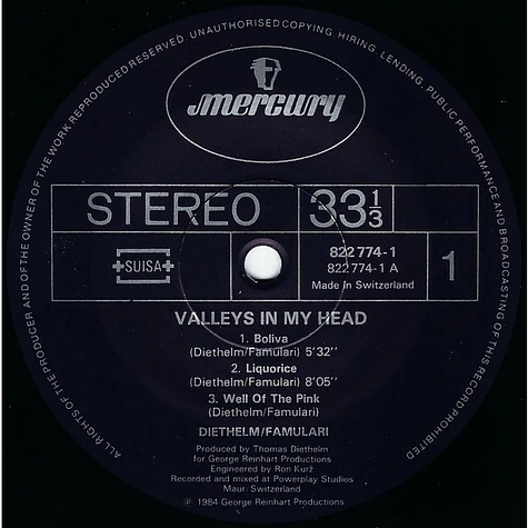 Thomas Diethelm / Santino Famulari - Valleys In My Head