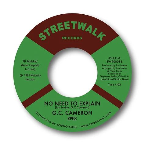 G.C. Cameron - Straight In The Eye / No Need To Explain