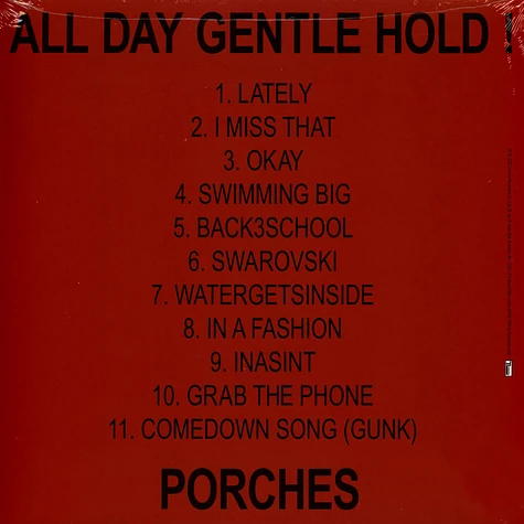 Porches - All Day Gentle Hold! Black Vinyl Edition