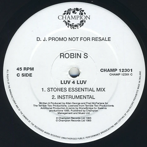 Robin S. - Luv 4 Luv