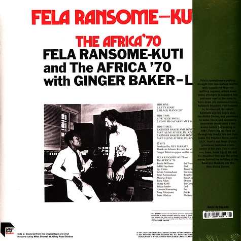 Fela Kuti - Live With Ginger Baker Colored Vinyl Edition