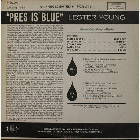 Lester Young - Pres Is Blue