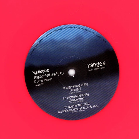 Hydergine - Augmented Reality / 10 Years Reissue EP Fluxion & Bvdub Remixes Pink Transparent Vinyl Edition