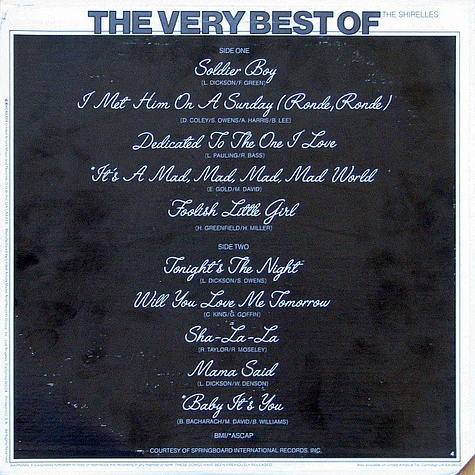 The Shirelles - The Very Best Of The Shirelles