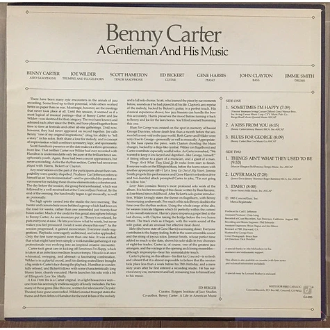 Benny Carter - A Gentleman And His Music