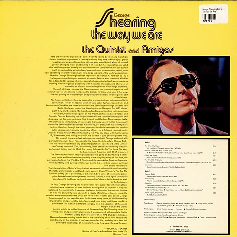 George Shearing, The Quintet And Amigos - The Way We Are