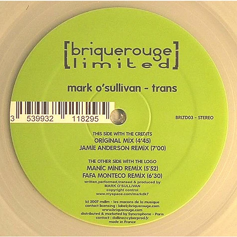 Mark O'Sullivan - Trans