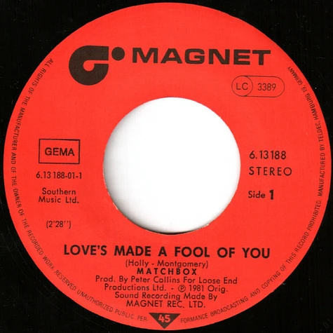 Matchbox - Love's Made A Fool Of You