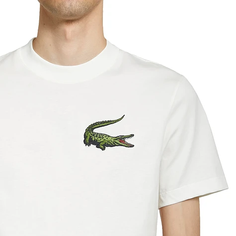 Lacoste - Crocodile Embroidered Crew Neck Flecked Cotton T Shirt