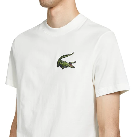 Lacoste - Crocodile Embroidered Crew Neck Flecked Cotton T Shirt