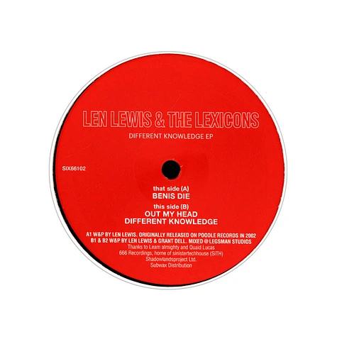 Len Lewis & The Lexicons - Different Knowledge EP