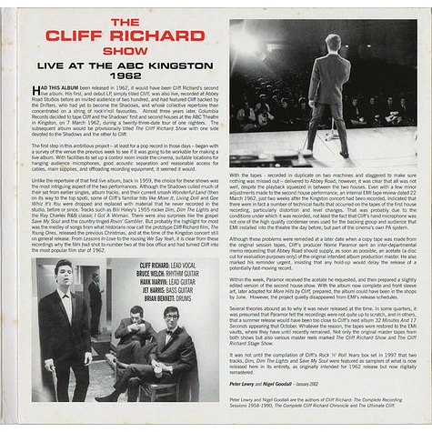 Cliff Richard & The Shadows - The Cliff Richard Show (Live At The ABC Kingston 1962)