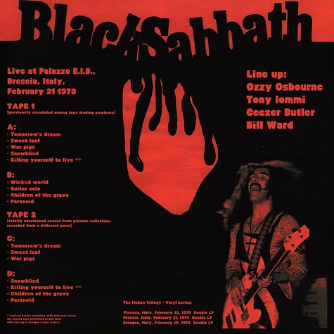 Black Sabbath - The Italian Trilogy: Live in Brescia 1973