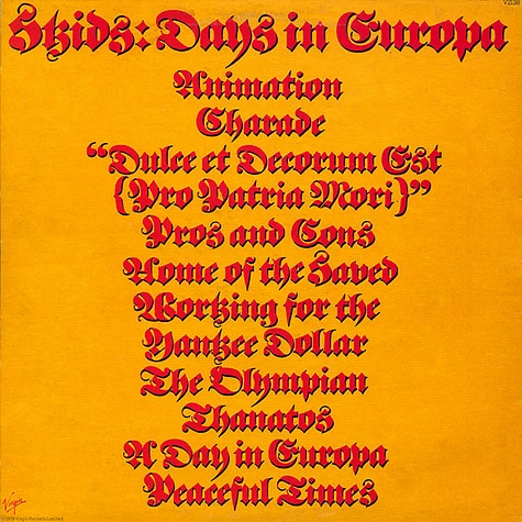 Skids - Days In Europa