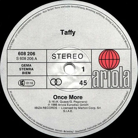 Taffy - Once More